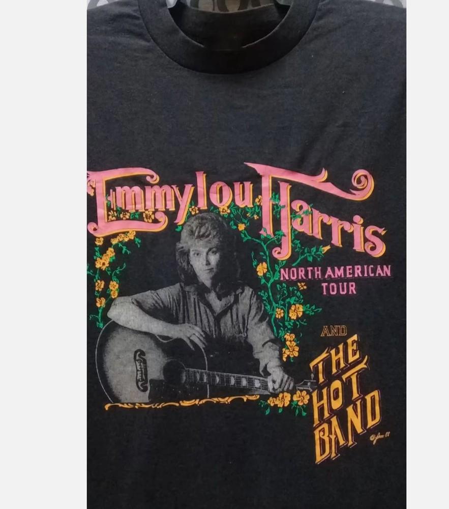 Emmylou Harris Music For Lovers Black T-Shirt Cotton Full Size Unisex T-Shirt S
