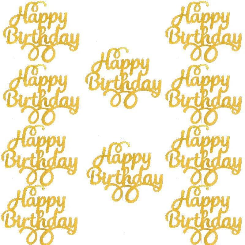 10/20pcs Happy Birthday Cake Topper Decoration DIY Acrylic Letter Birthday Party Supplies cake decorating tools