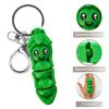 Animated Cartoon Pea Pod Keyring Sturdy PLA Material Keychain Home Decors Keychain For Daily Use And Gifting
