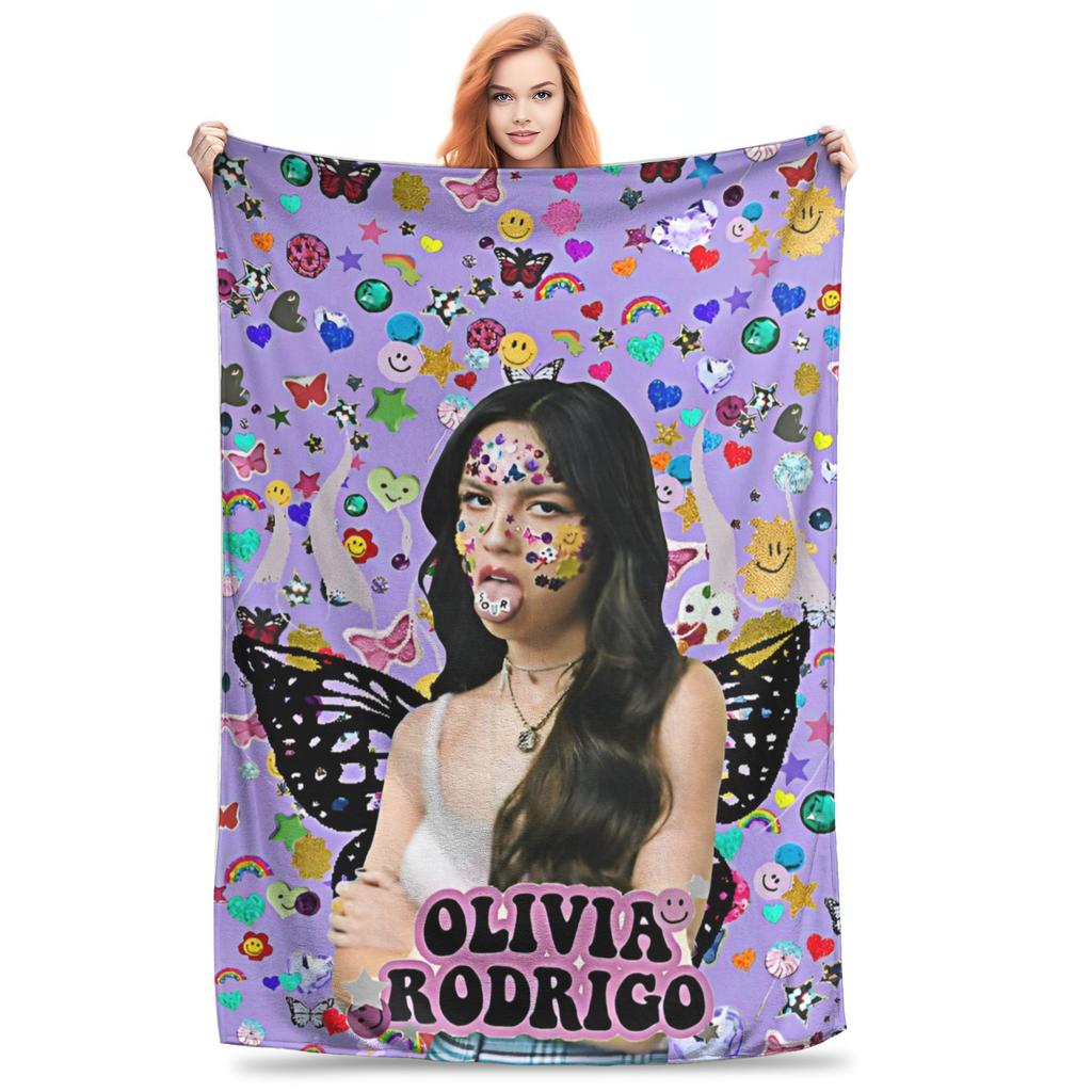 O-Olivia Vampire Rodrigos Fleece Throw Blanket Sour Blankets for Sofa Travel Lightweight Thin Bed Rug,