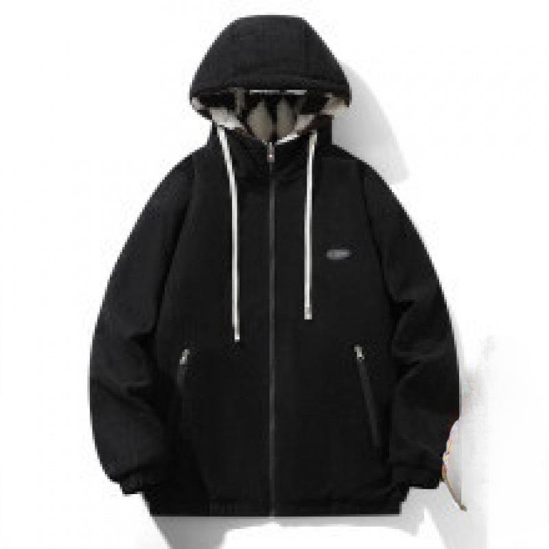 

Осенние и зимние куртки, мужские и женские пальто в гонконгском стиле, вафли, надеваются на обе стороны, мужские свободные 2XL чёрный