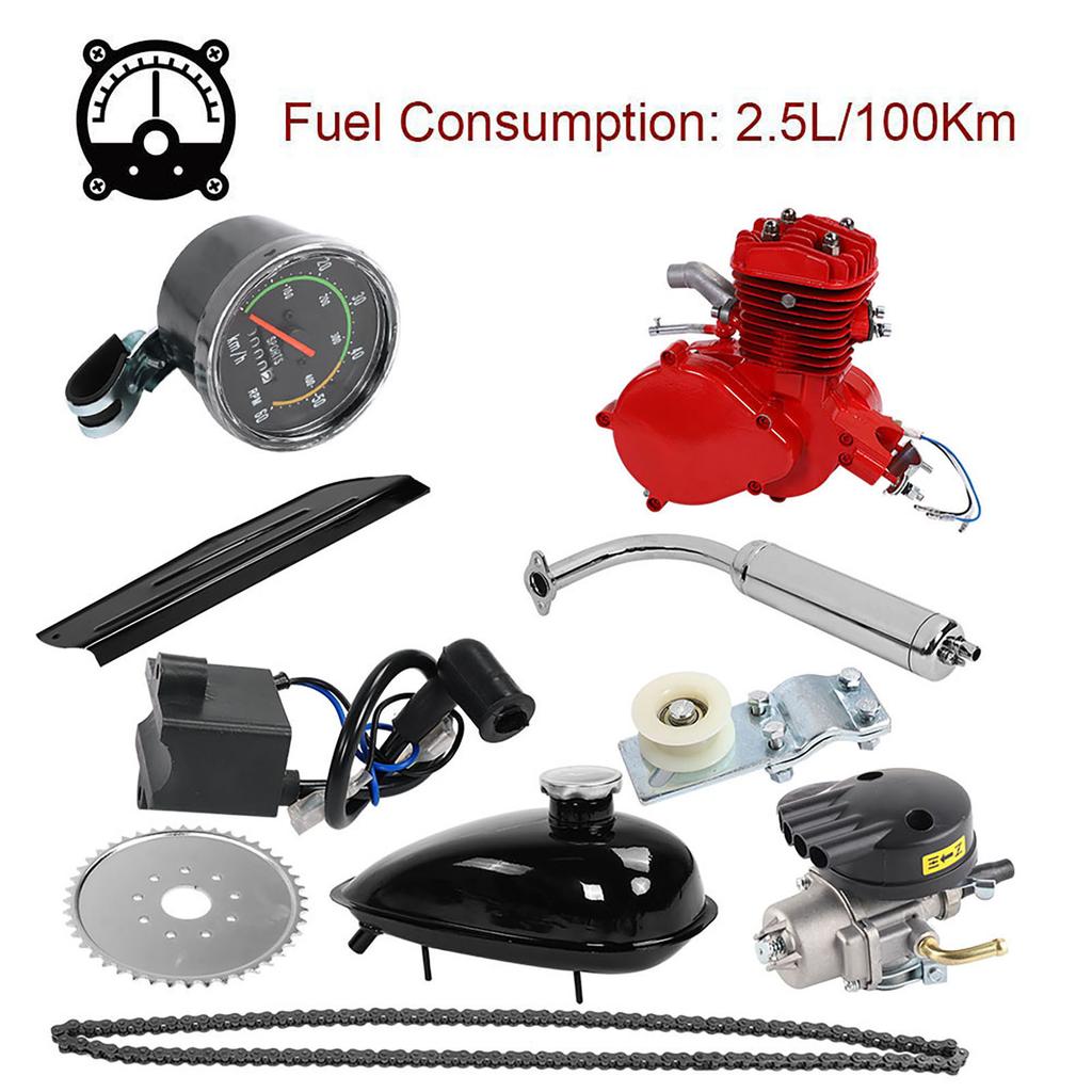 80CC Bike Motorized Bicycle 2?Stroke Cycle Petrol Gas Engine Motor Kit Set Speedometer