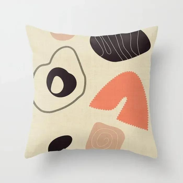 Kissenbezug für nordisches Wohnzimmer, abstrakt, schwarz, grau, Heimdekoration, Sofa, Kissenbezug