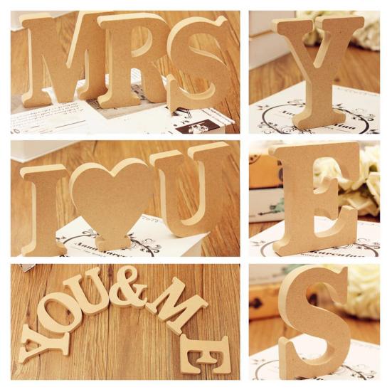 4 Inch Wooden Letters Large Alphabet Letters Sign for DIY Painting Art Crafts Wedding Home Wall Decor