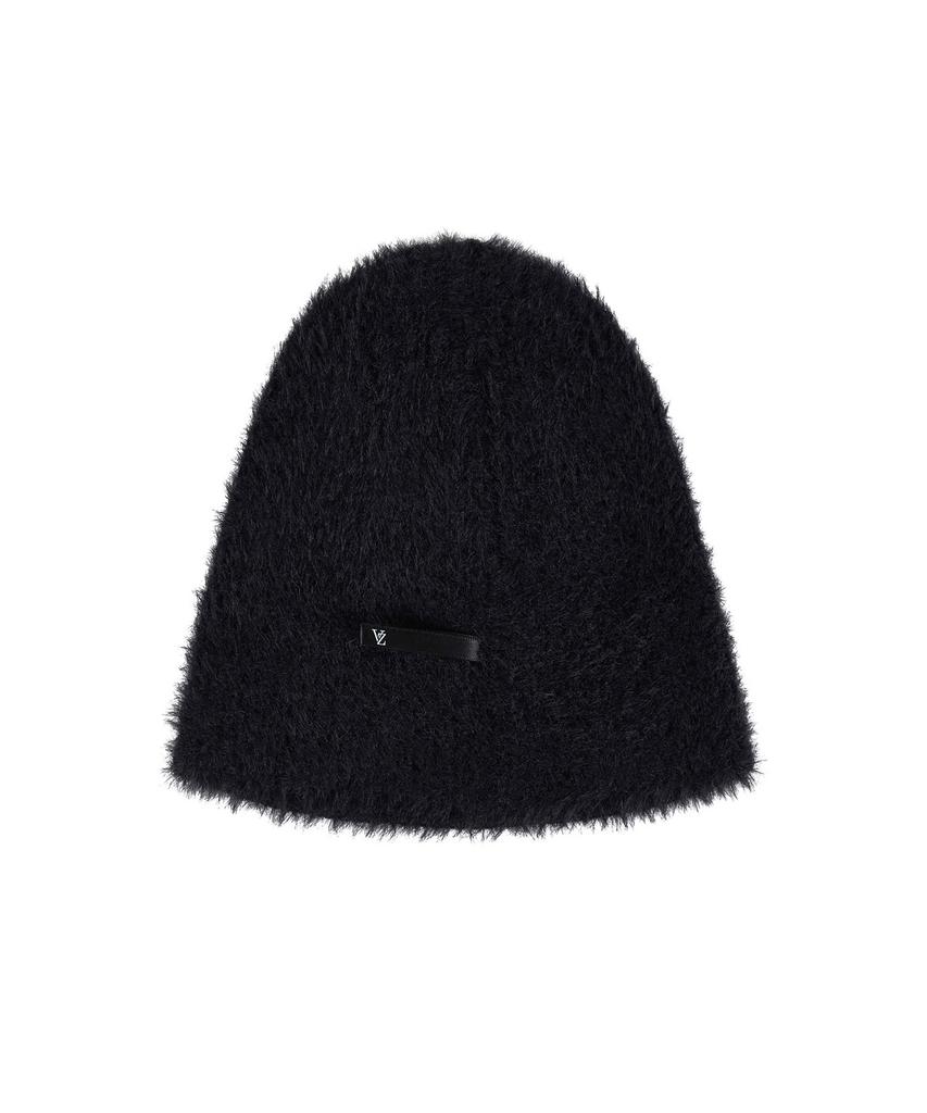 Bajal Va Brooch Soft Angora Beanie Black