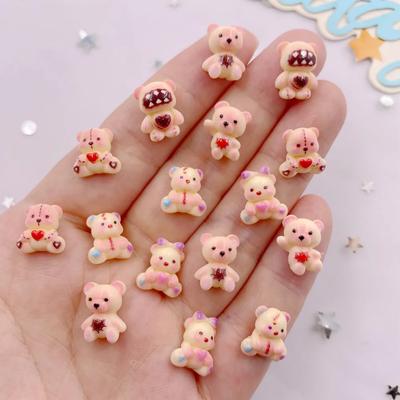 50ks Pryskyřice Barevné Cartoon Love Bowknot Medvědí figurky Plochá záda Nail Art Decor DIY Scrapbook Šperky Příslušenství Řemesla