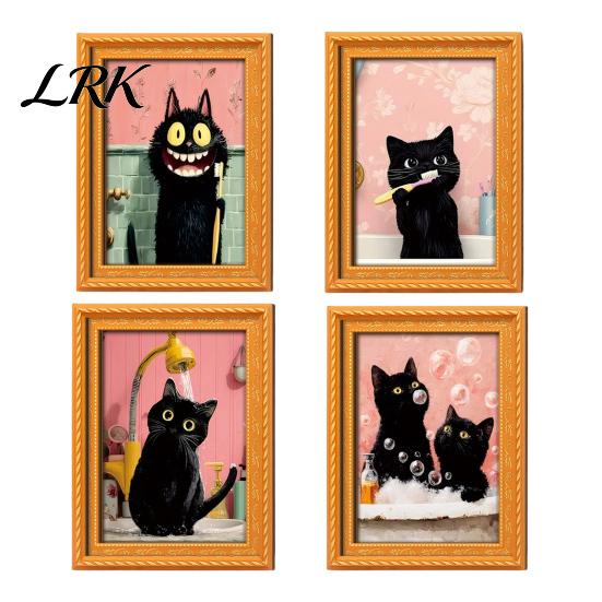 Cute Pumpkin Spooky Ornaments Wooden Black Cat Fridge Magnet, Seasonal Cartoon Kitchen Bathroom Decor, Autumn Home Decorations Theme Photo Frame