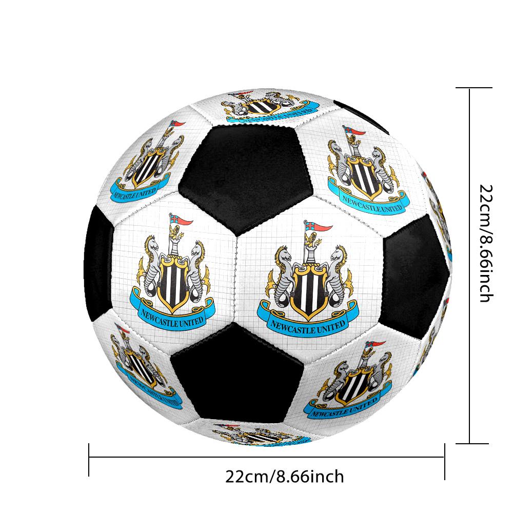 Pallone da Calcio Newcastle United F.C. Colorato Per Tutte le Età Cucito a Macchina PVC Pronto per la Competizione Resistente Alta Resilienza.TAGLIA5