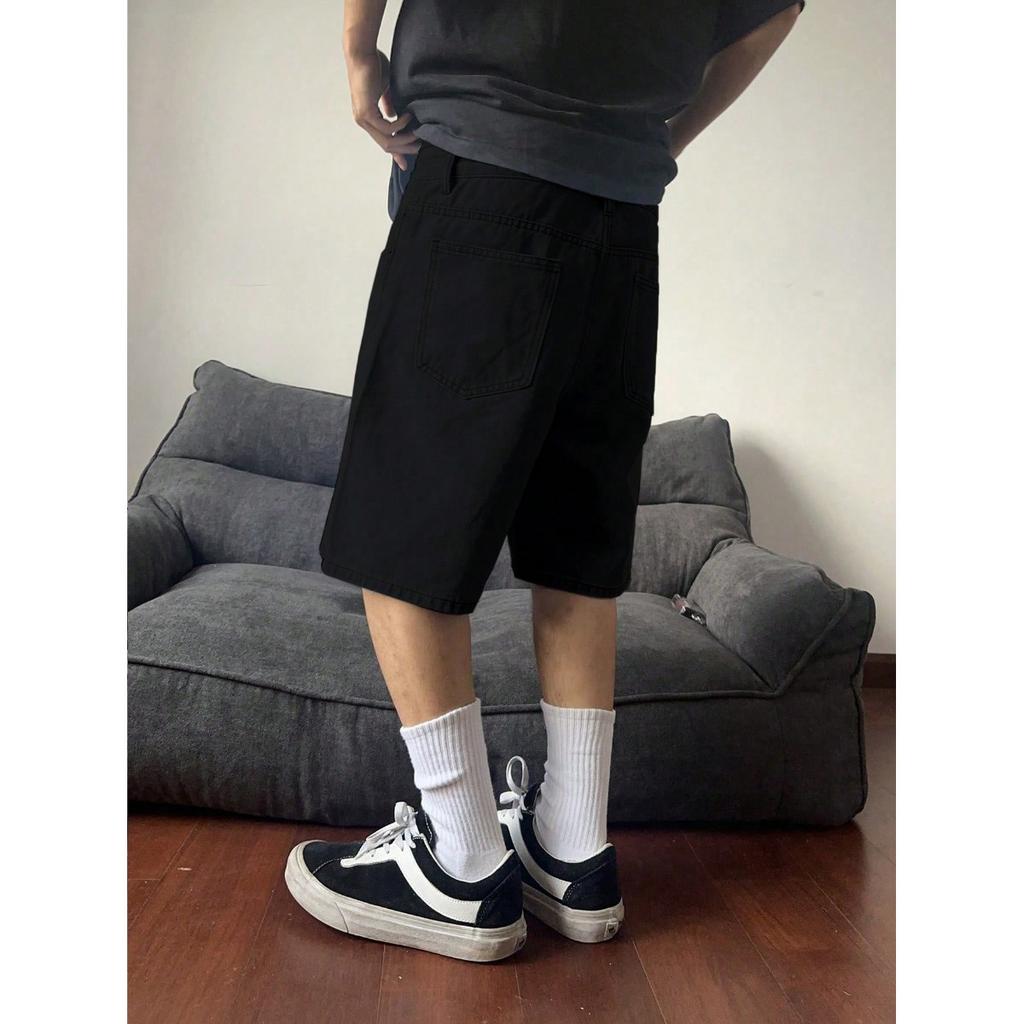Summer Trend Niche Retro Denim Shorts Men's Loose Casual Trendy Brand Five Quarter Pants