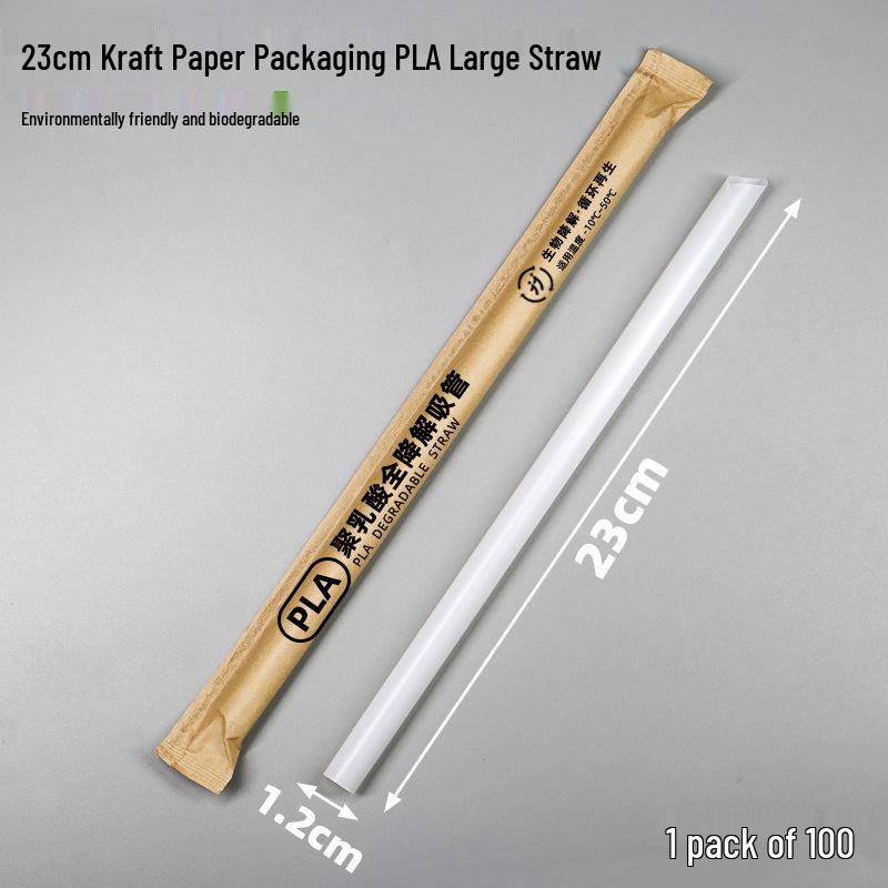 Individually Wrapped Biodegradable Black Straws for Hot Drinks - Thick & Thin, PLA, 2000 pcs.