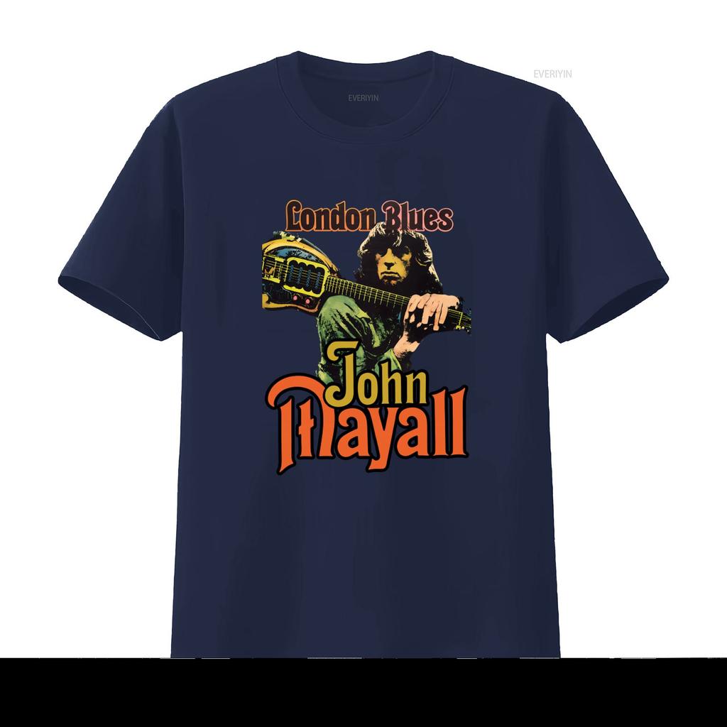 Katoen John Mayall London Blues 1964 1969 Album The Turning Point T-shirt vintage Gewassen streetwear Casual Rekbaar
