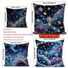 2D Starry Night Sky Patterned Throw Pillow Covers Pattern Cushion Cover Suitable For Sofa Bedroom Car Pillow Cover