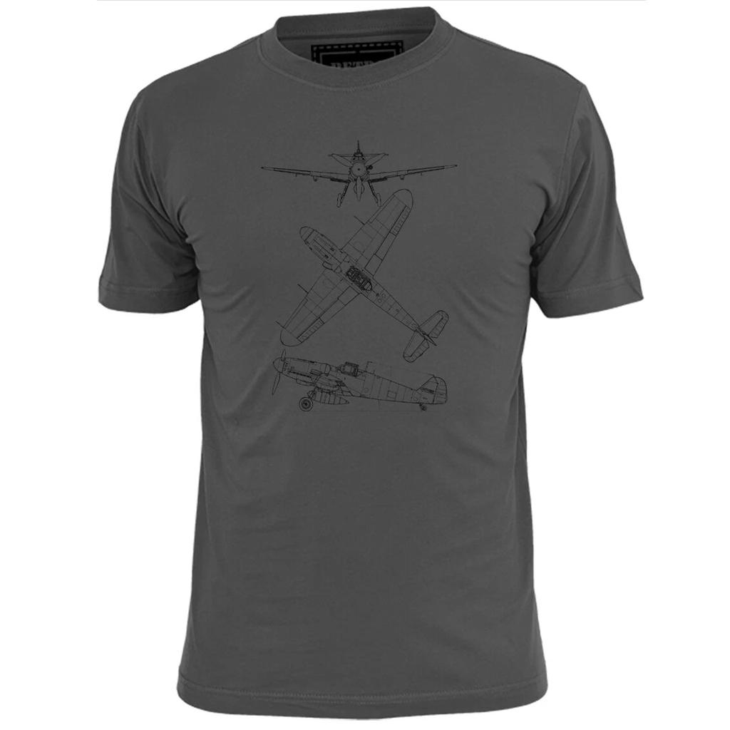 Herren Messerschmitt Militärflugzeug Blaupause T-Shirt