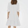 Women's Fashion Casual Slim Middle Sleeve V-Neck Ruffle Dresses