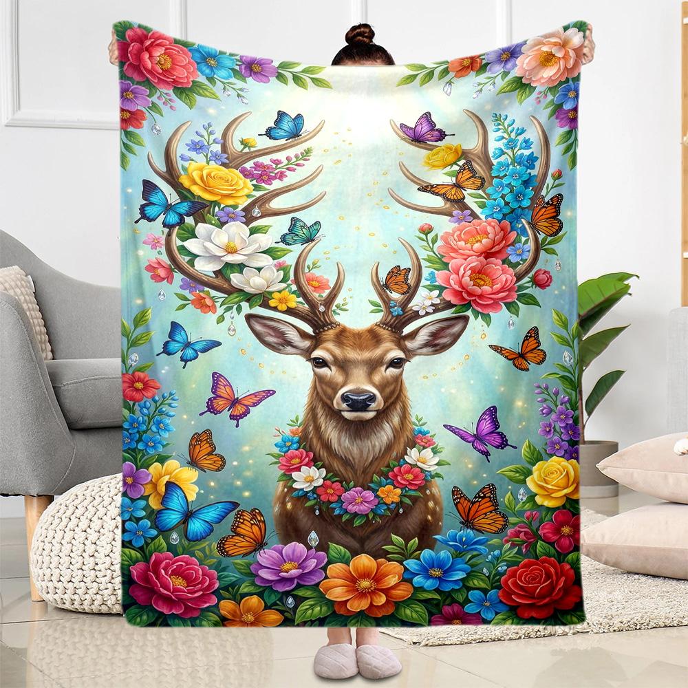 Magical Deer Fantasy Blanket,Suitable for sofas, offices, travel, living rooms, Gifts to relatives and friends, Blanket,Suitable for all seasons.