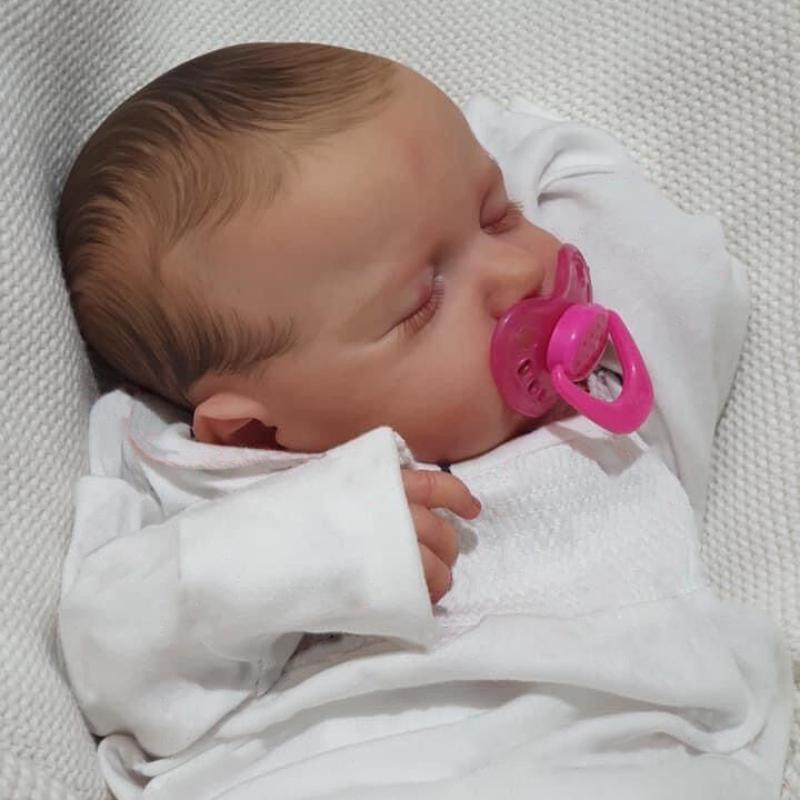 19palcové hotové reborn panenky spící LouLou již natřené celé silikonové vinylové nebo látkové tělo volitelná emulační panenka s ručně kreslenými vlásky pro děti