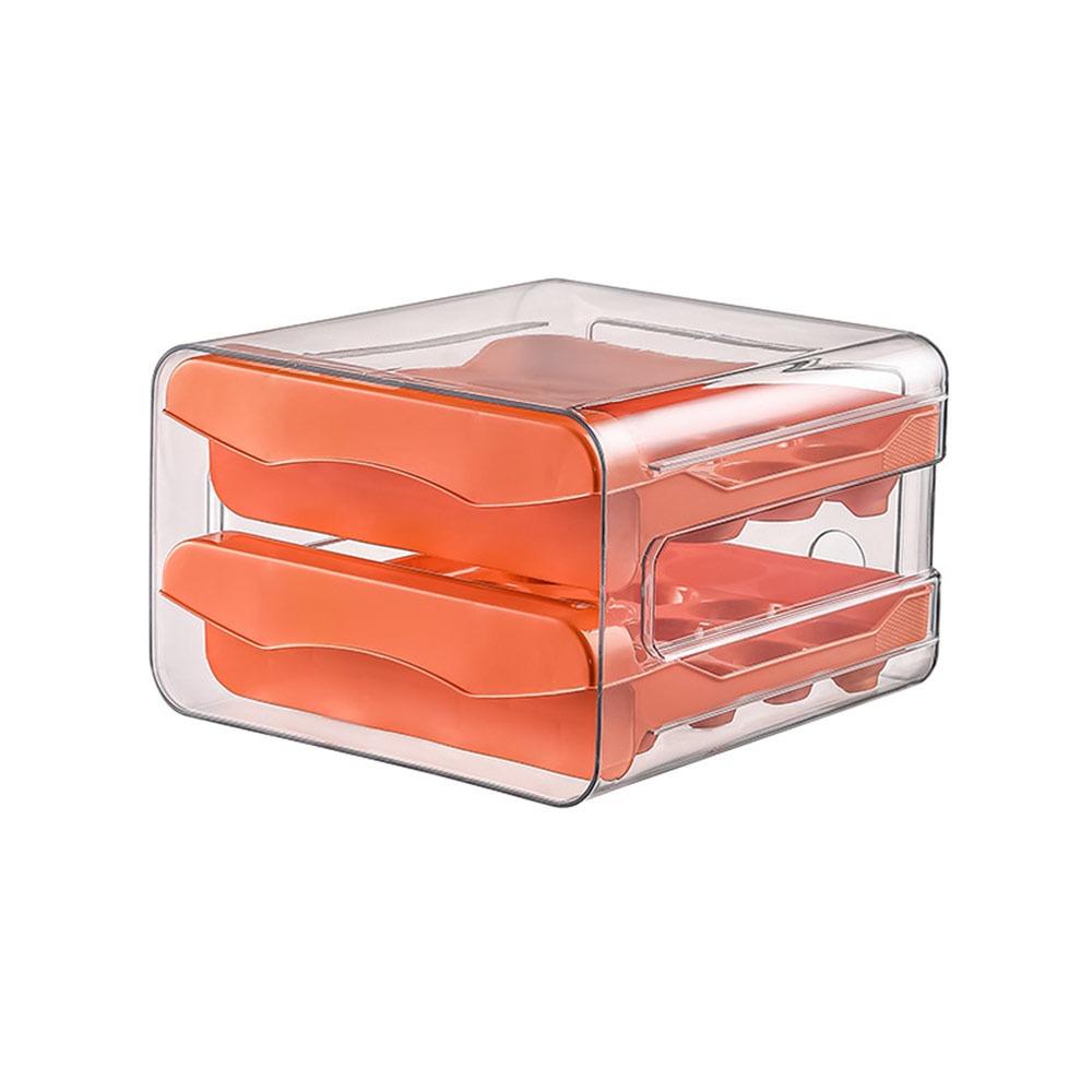 Sliding Drawer Egg Holder Transparent Fridge Egg Organizer Fresh Keeping Egg Container