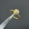 Electroplated gold full diamond water drop ring with an open ring. Advanced fashion gift