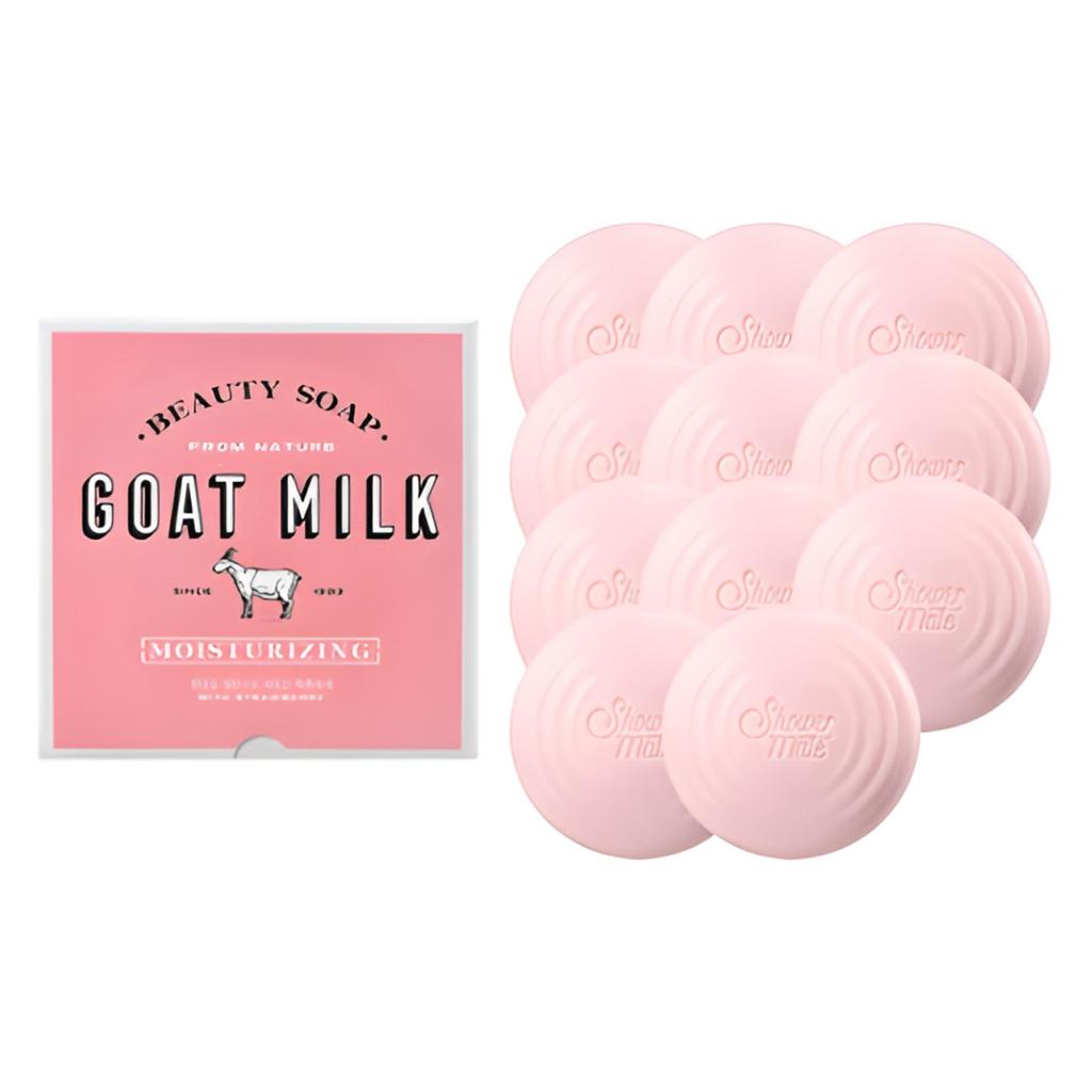 Shower Mate New Goat Milk Bath Soap – Strawberry, 90 g × 12 Bars