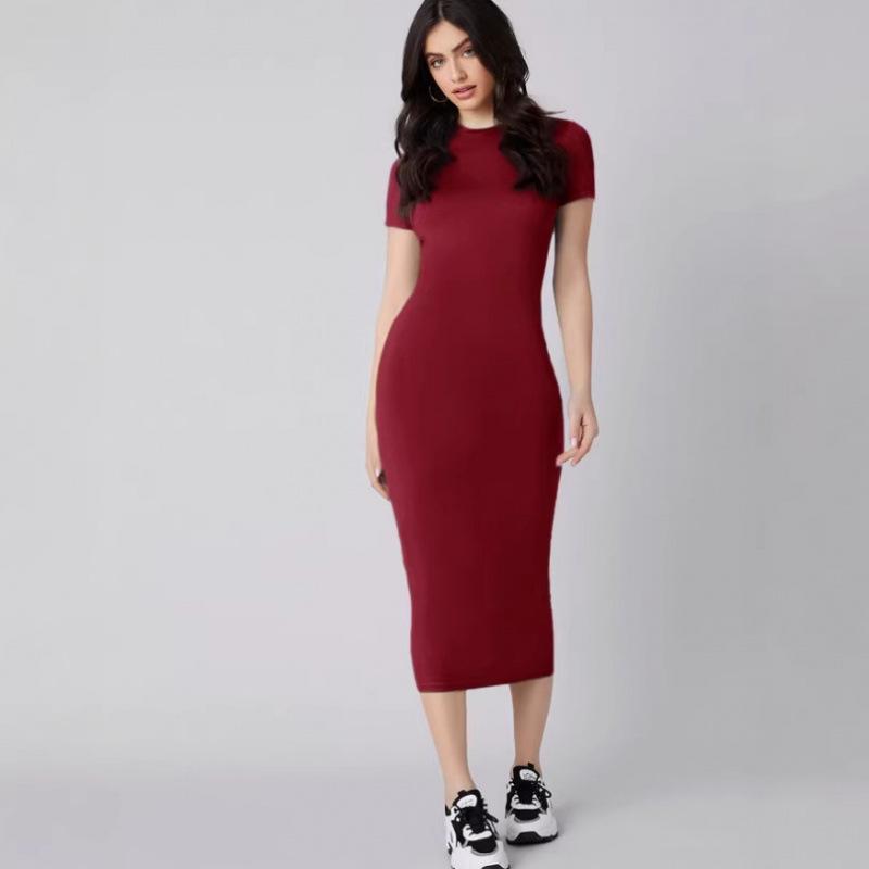 European & American Style Women s Slim Fit Sexy Hip Wrap Dress Large вино красного