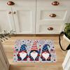 1pc, 2D Flat Printing, American Gnome Holiday Kitchen Mat, Non-Slip Machine Washable Easy-to-Clean Polyester Mat, Suitable for Home and Outdoor Decora