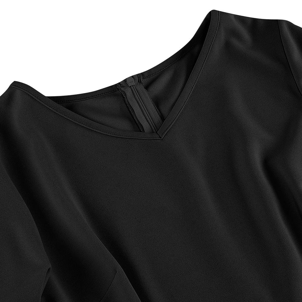 Women's Elegant Bell Sleeve Cocktail Party Dresses For Wedding Guest Fit And Flare Church Midi Evening Dress