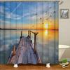 Natural Scenery Waterproof Fabric Shower Curtain Bathroom Curtains With Hooks 180X180Cm Landscape Bath Screen Home Decoration