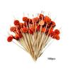 100pcs Smooth Surface Skull Bamboo Stick Natural Material Cocktail Sticks Toothpick  Thanksgiving