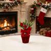 Stoff Weihnachts-Topfpflanze Miniatur Weihnachtsdekoration Pflanze Tische