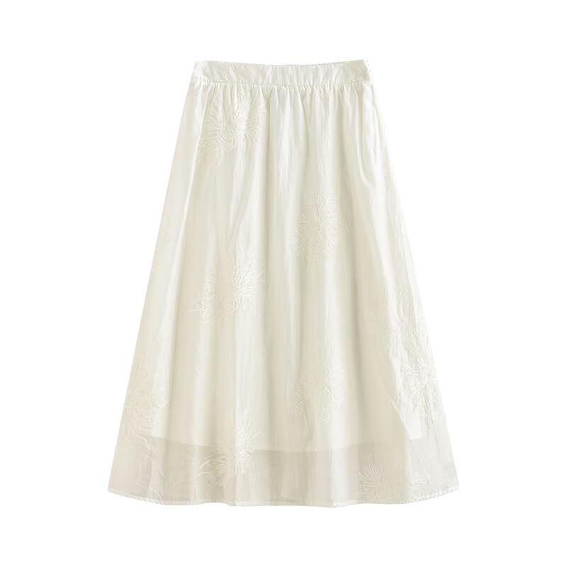 Chuyu 2025 Summer Embroidered Lyocell A-Line Maxi Skirt
