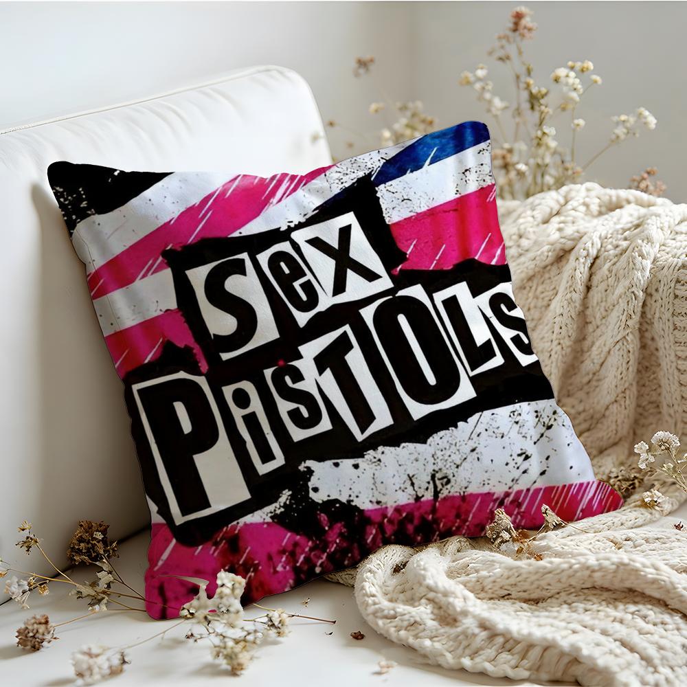Cushion Cover Linen SkinFriendly Soft Decorative Case For Sofa Home Decor Punk Rock Band SSex Pistols Pillow Cover
