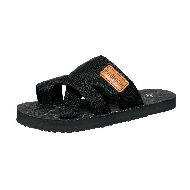 Summer new large size women's flat bottom cover toe cool slippers wind comfortable foam bottom beach slippers women
