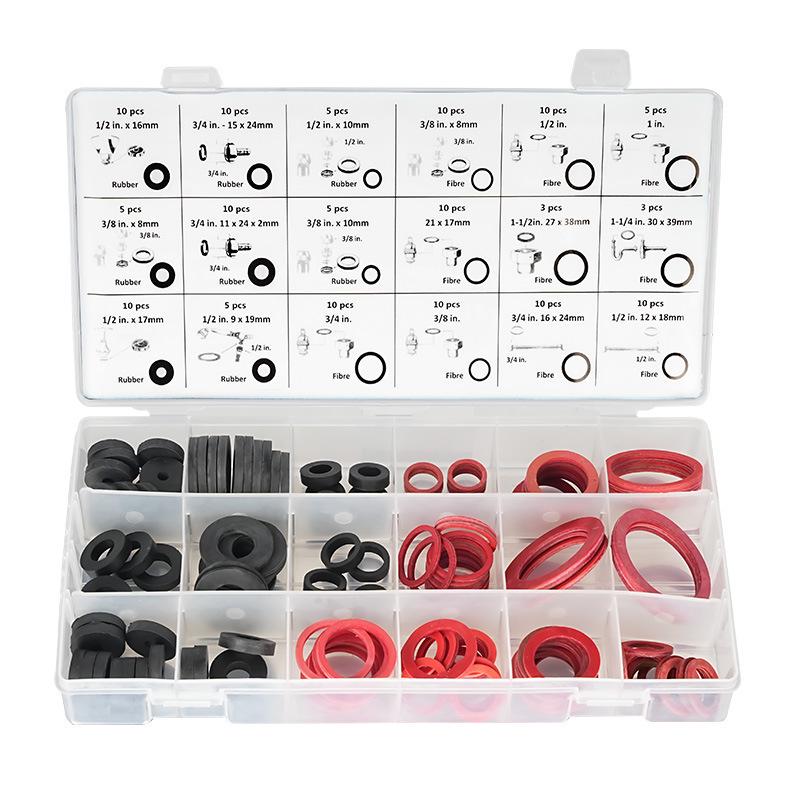 Nylon Rubber Washer Set for Water Heater, Pipe, and Shower: Insulating, Sealing, and Soft Corrugated Gasket.