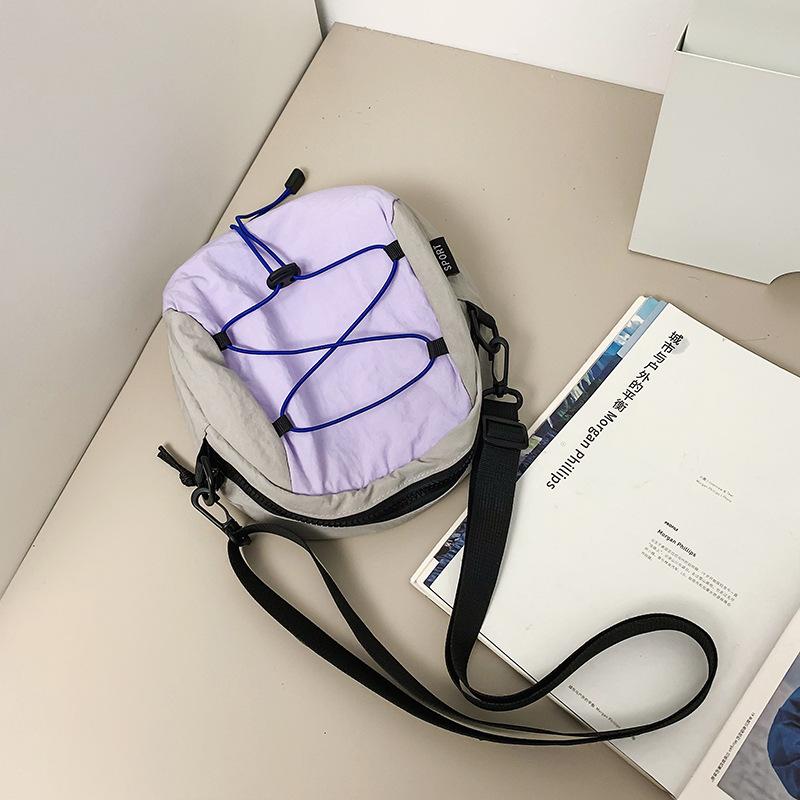 Crossbody bag women's contrasting color small bag ins trendy brand men's cross rope knot shell bag commuting versatile lightweight shoulder bag