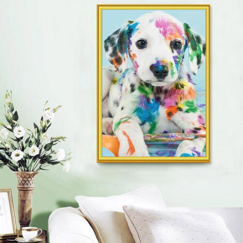5D Diamond Painting Full of Diamonds Explosion Color Dog Cross Stitch