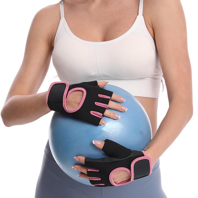 Mănuși de haltere Femei Bărbați Mănuși de fitness pentru gimnastică, cu jumătate de deget, respirabile, anti-alunecare, cu gel pentru antrenament pentru culturism, gantere, mănuși