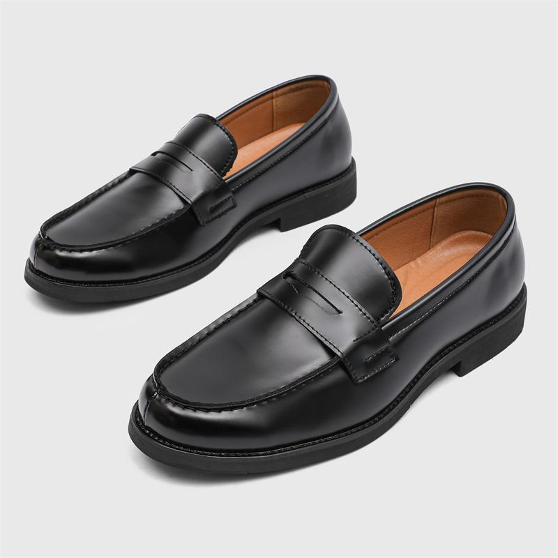 Fashion British Style Genuine Leather Soft Bottom Loafers Men Casual Leather Business Shoes Brand Walking Loafers Slip on Driving Shoes