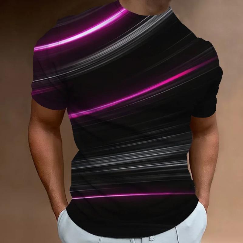Summer Men Simple Everyday Casual Street Fun 3d Printed T-Shirt Fashion Trend Personality Large Size O Collar Short Sleeve