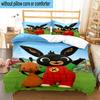 3PCS Bunny And Friends Adventure 3pcs Bedding,Including 3PCS Duvet Cover And 2pcs Pillowcases Perfect for Christmas,Ideal for Bedroom, Dormitory