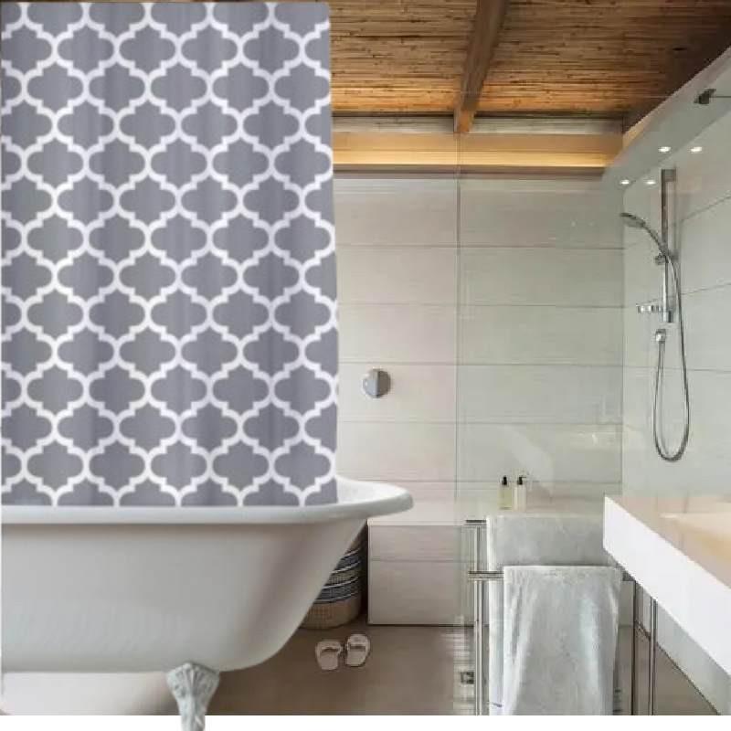 Custom Thick Polyester Waterproof Bathroom Shower Curtain With Digital Printing Nordic Style