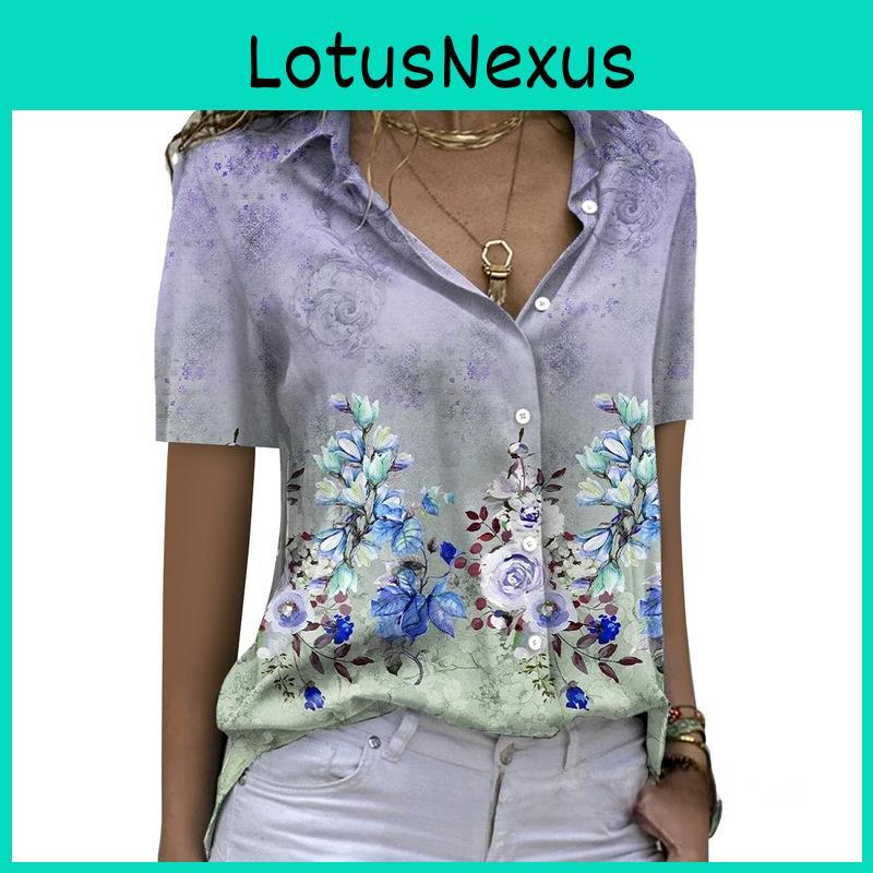 Womens Fashion Fitted Short Sleeve Shirt With Mandarin Collar For Spring