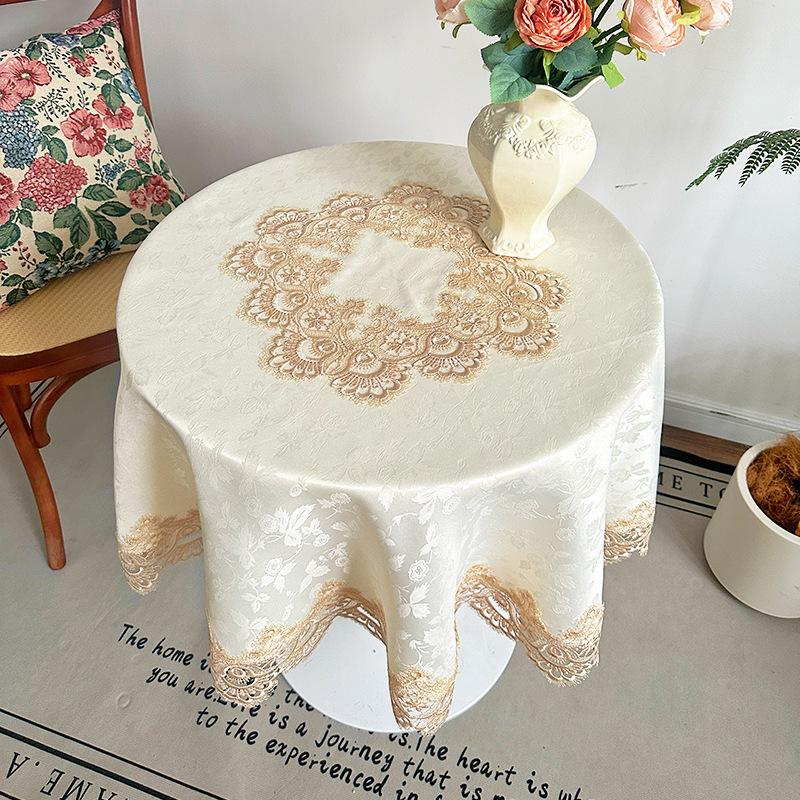 American Lace Round Tablecloth for Living Room Coffee Table