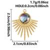 High Quality 304 Stainless Steel Sun Heart Abalone Shell Pendant For Jewelry Making Supplies Enamel Charm Golden DIY Accessories