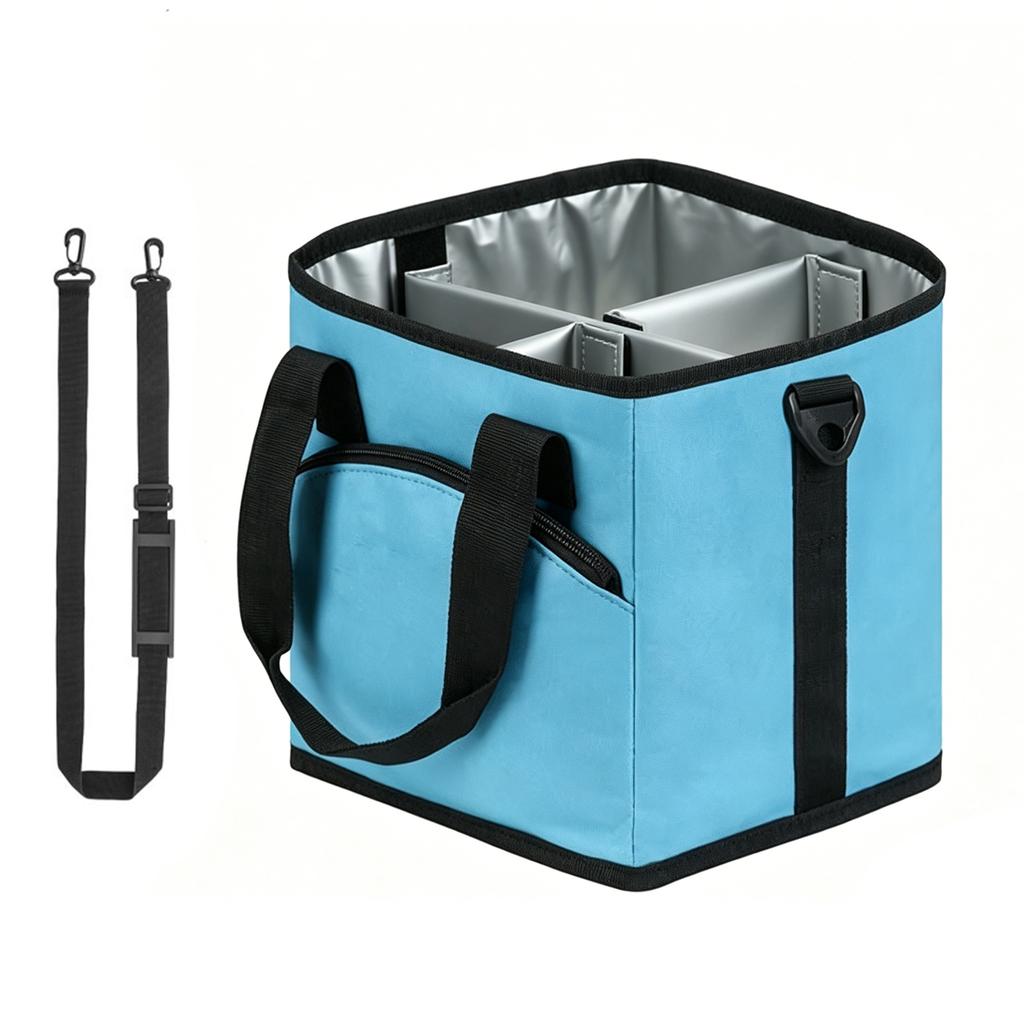 Collapsible 4-Cup Drink Bag Reusable Portable Insulated Beverage Bags Insulated 4 Cup Drinking Carrier for Hiking Walking Sports