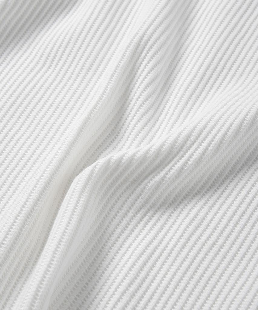 NONBLANK Waffle Boat Neck T-Shirt_White
