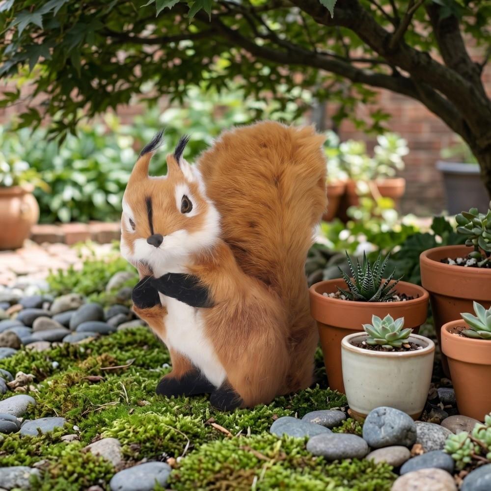 Large Simulation Squirrel Cute Squirrel Ornament Sculpture Squirrel Statue Home