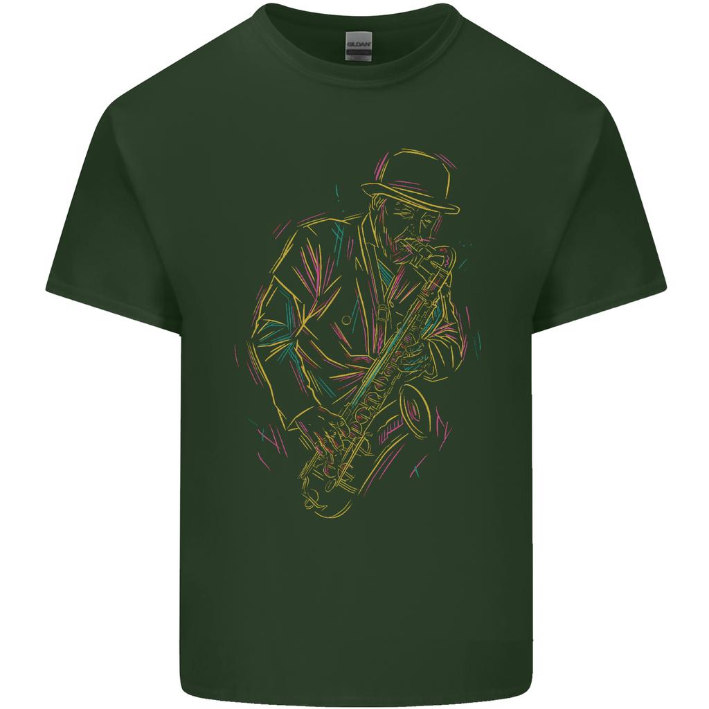 Jazz Colourful Saxophone Player Unisexs Light Cotton TShirt