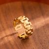 18K Gold Vacuum Electroplated Titanium Steel Openable Watch Band Ring
