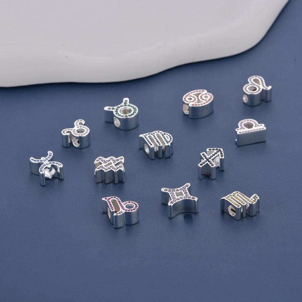 S925 Guardian Star Charm: Eco-friendly Copper, Colorful Zircon, Constellation Beaded Bracelet