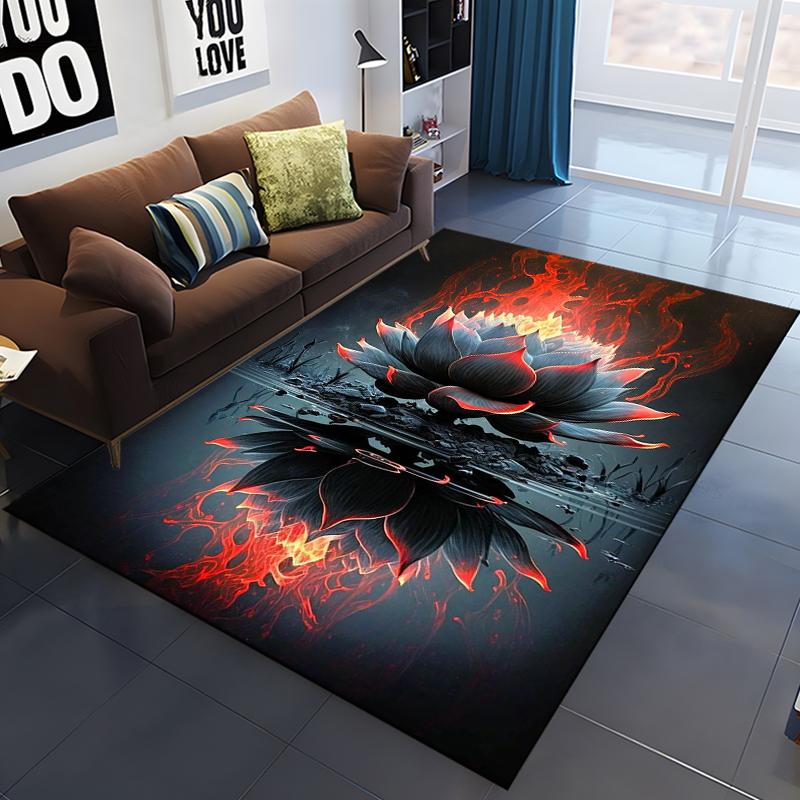 Lotus Flower Carpet for Living Room Home Decoration Sofa Table Big Area Rugs Bathroom Non-slip Floor Mats Bedroom Bedside Carpet